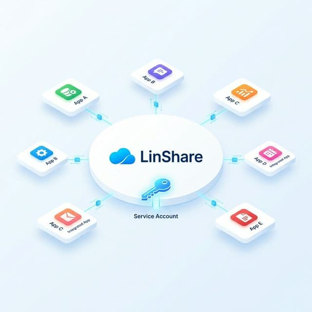 LinShare Delegation APIs, technical accounts with granular authorization matrix
